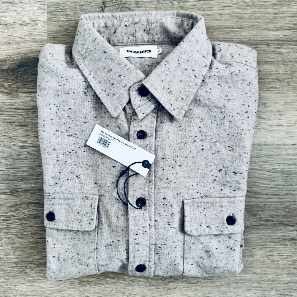 NWT Taylor Stitch Mens The Yosemite Shirt
in Oat Donegal Large 42 Limited Rare - Picture 4 of 10